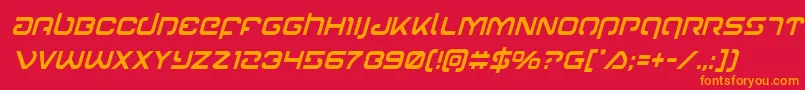 Gunrunnercondital Font – Orange Fonts on Red Background