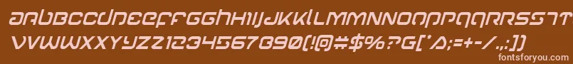 Gunrunnercondital Font – Pink Fonts on Brown Background