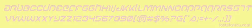 Gunrunnercondital Font – Pink Fonts on Yellow Background