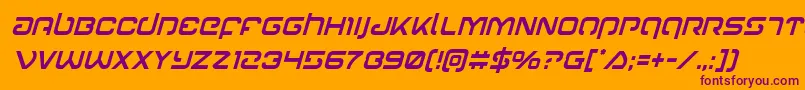 Gunrunnercondital Font – Purple Fonts on Orange Background