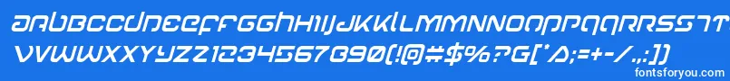 Шрифт Gunrunnercondital – белые шрифты на синем фоне