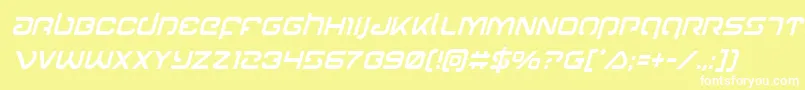 Gunrunnercondital Font – White Fonts on Yellow Background