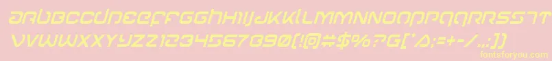 Gunrunnercondital-Schriftart – Gelbe Schriften auf rosa Hintergrund