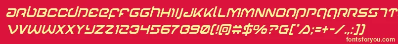 Gunrunnercondital Font – Yellow Fonts on Red Background