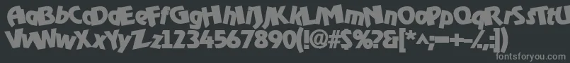 Omgbldrk-fontti – harmaat kirjasimet mustalla taustalla