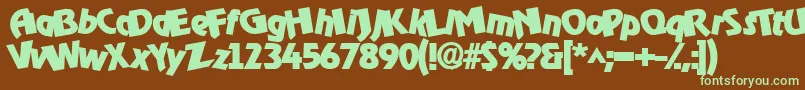 Omgbldrk-fontti – vihreät fontit ruskealla taustalla