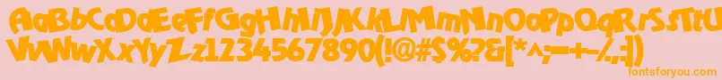 Omgbldrk-Schriftart – Orangefarbene Schriften auf rosa Hintergrund