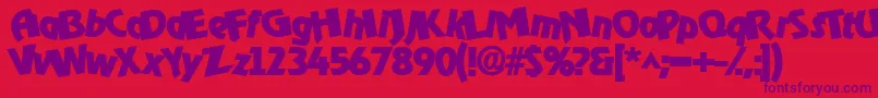 Omgbldrk Font – Purple Fonts on Red Background