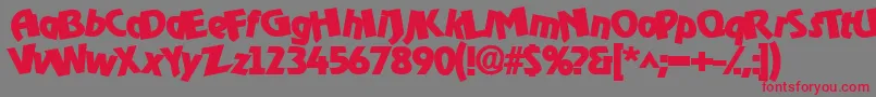 Omgbldrk-fontti – punaiset fontit harmaalla taustalla