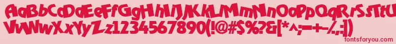 フォントOmgbldrk – ピンクの背景に赤い文字
