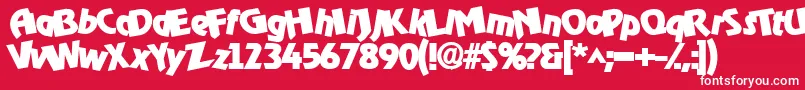 Шрифт Omgbldrk – белые шрифты на красном фоне