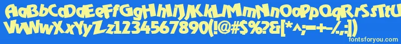 Omgbldrk Font – Yellow Fonts on Blue Background