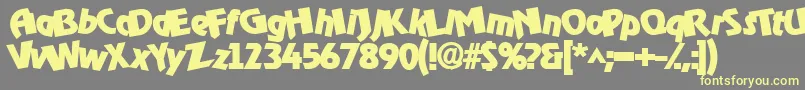 Omgbldrk-Schriftart – Gelbe Schriften auf grauem Hintergrund