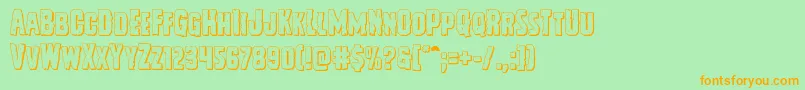 Vicioushungered3D-Schriftart – Orangefarbene Schriften auf grünem Hintergrund