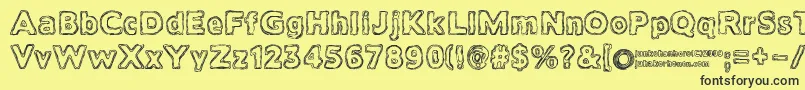 TarkistaTiedot Font – Black Fonts on Yellow Background