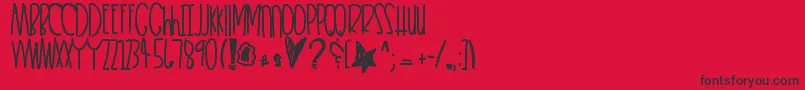 Heartkeeper Font – Black Fonts on Red Background
