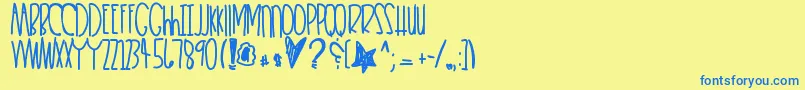 Heartkeeper Font – Blue Fonts on Yellow Background