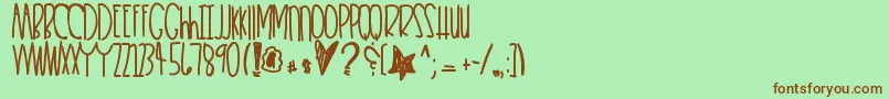 Heartkeeper Font – Brown Fonts on Green Background