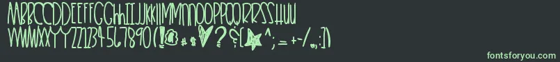 Heartkeeper Font – Green Fonts on Black Background