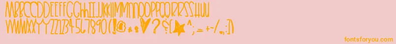 Heartkeeper-Schriftart – Orangefarbene Schriften auf rosa Hintergrund