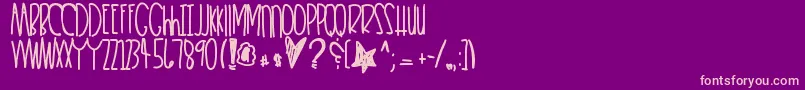 Weitere Informationen zur Heartkeeper-Schriftart Heartkeeper-Schriftart – Rosa Schriften auf violettem Hintergrund