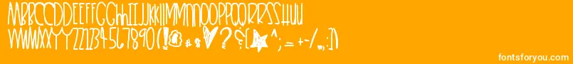 Fonte Heartkeeper – fontes brancas em um fundo laranja