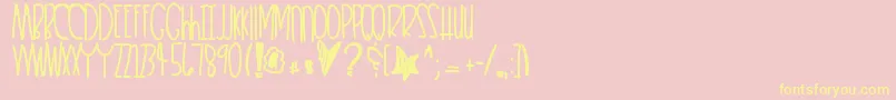 Heartkeeper Font – Yellow Fonts on Pink Background