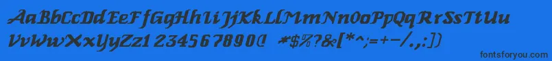 Genoaitalic Font – Black Fonts on Blue Background