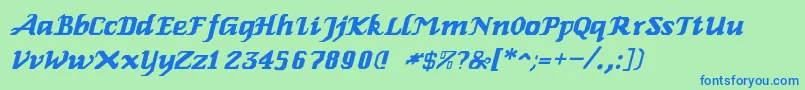 Genoaitalic Font – Blue Fonts on Green Background
