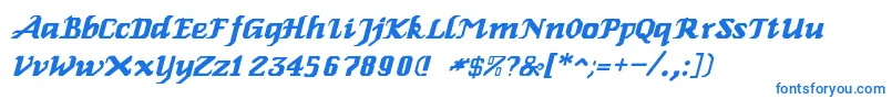 フォントGenoaitalic – 白い背景に青い文字