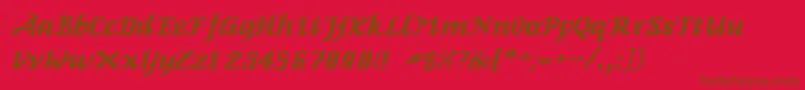 Genoaitalic-fontti – ruskeat fontit punaisella taustalla