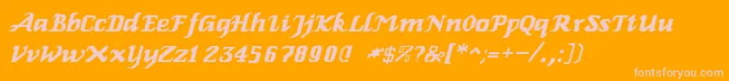 Genoaitalic Font – Pink Fonts on Orange Background
