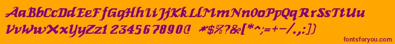 Genoaitalic-fontti – violetit fontit oranssilla taustalla