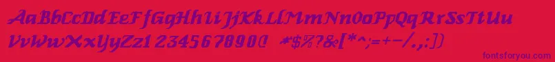 Genoaitalic Font – Purple Fonts on Red Background