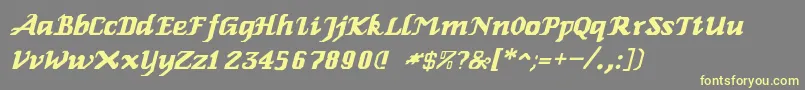 Genoaitalic Font – Yellow Fonts on Gray Background