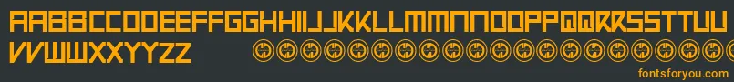 フォントApexflunkeeRegular – 黒い背景にオレンジの文字