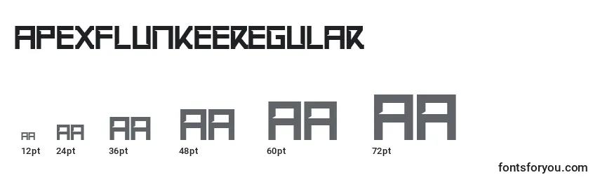 Размеры шрифта ApexflunkeeRegular