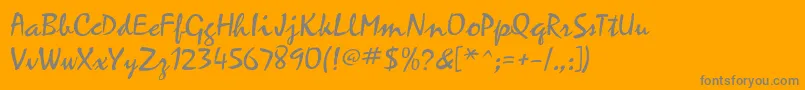 Kistyac-Schriftart – Graue Schriften auf orangefarbenem Hintergrund