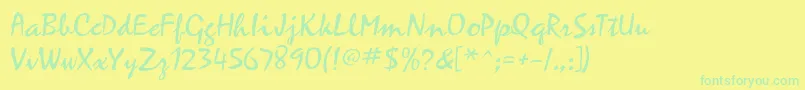 Kistyac Font – Green Fonts on Yellow Background