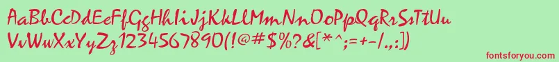 Kistyac Font – Red Fonts on Green Background