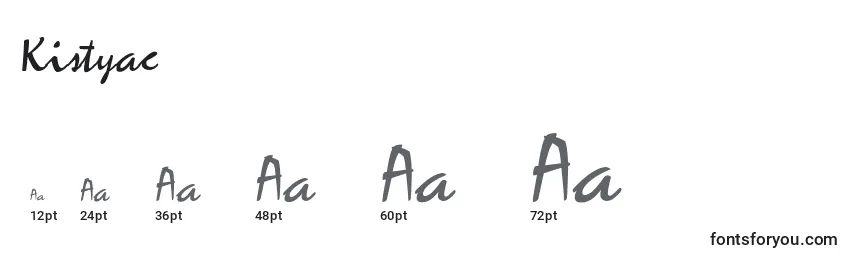Kistyac Font Sizes