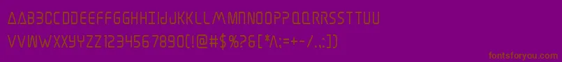 Elitedangerboldcond-Schriftart – Braune Schriften auf violettem Hintergrund