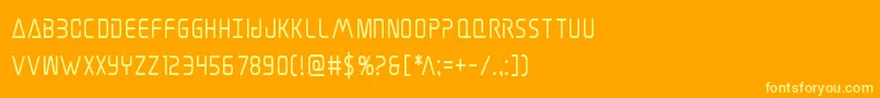 Elitedangerboldcond-Schriftart – Gelbe Schriften auf orangefarbenem Hintergrund