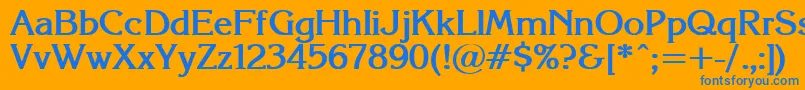 Korin Font – Blue Fonts on Orange Background