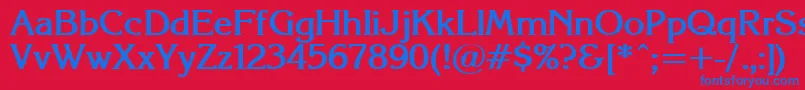 Korin Font – Blue Fonts on Red Background