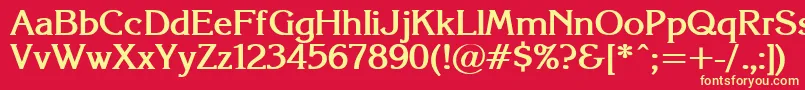フォントKorin – 黄色の文字、赤い背景