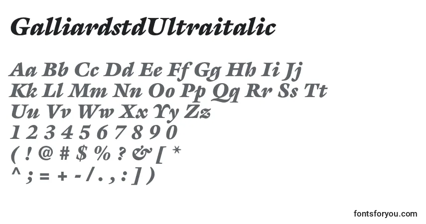 Fuente GalliardstdUltraitalic - alfabeto, números, caracteres especiales