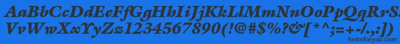 Шрифт GalliardstdUltraitalic – чёрные шрифты на синем фоне