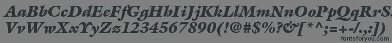 フォントGalliardstdUltraitalic – 黒い文字の灰色の背景