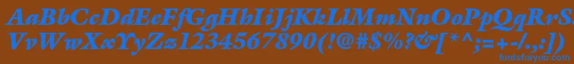GalliardstdUltraitalic-fontti – siniset fontit ruskealla taustalla